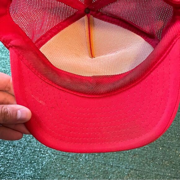 Vintage Fort Knox 90s Red Trucker Hat Rope Snapback - Picture 4 of 6